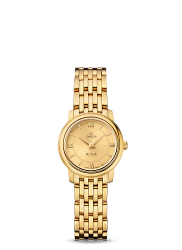 Omega De Ville Prestige Quartz 24.4 Yellow Gold / Champagne / Bracelet